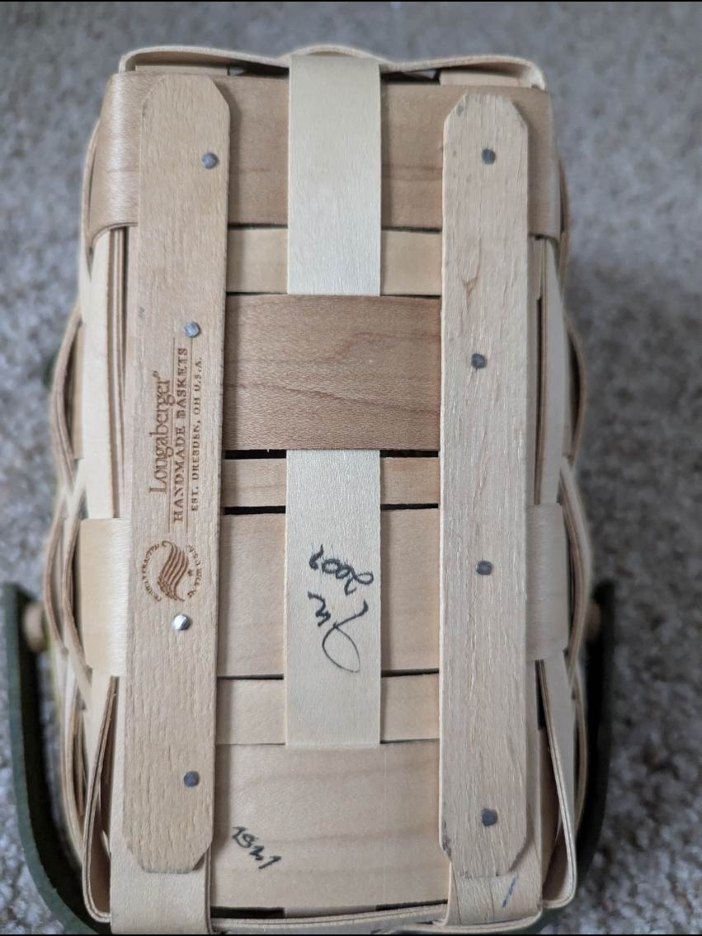 Longaberger Basket with Yellow Sunflower and Green John Deere Liner - Picture 3 of 3